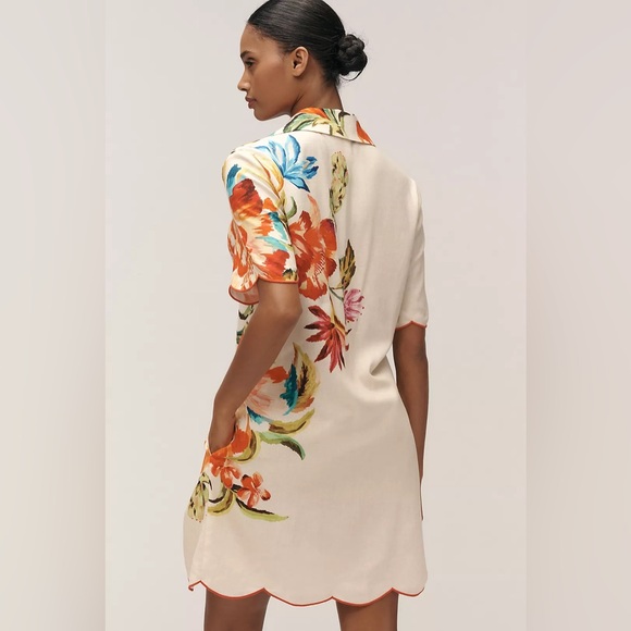 NWT Farm Rio x Anthropologie Scalloped Shirt Dress XL - Picture 2 of 7